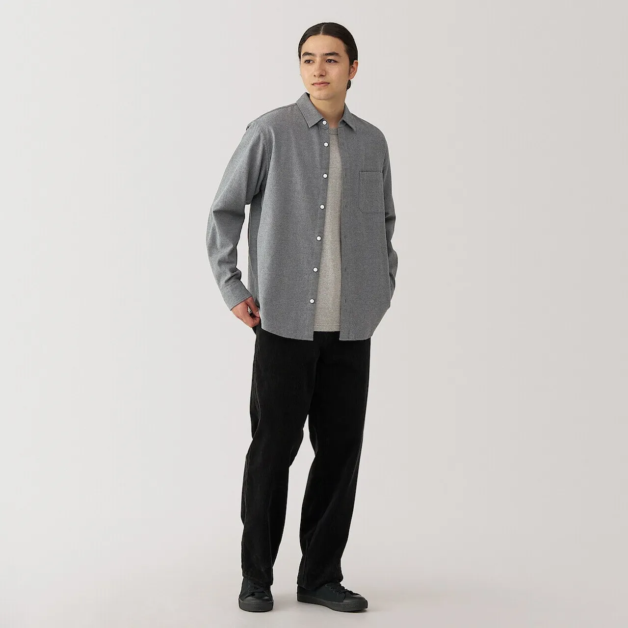 Camicia in flanella di cotone riciclato per uomo