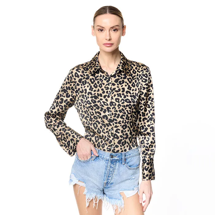 Camicia leopardata in tessuto