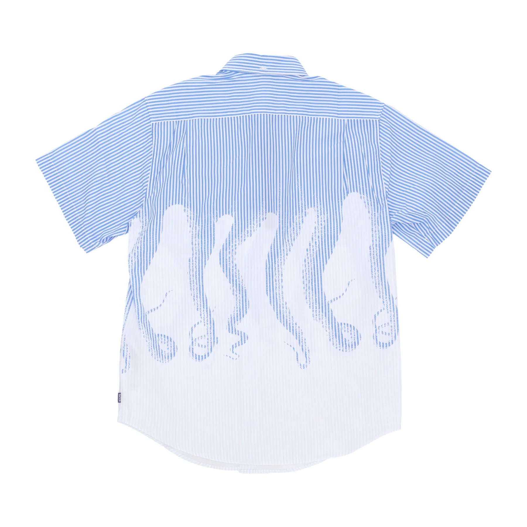 Camicia Manica Corta Uomo Striped Shirt Light Blue