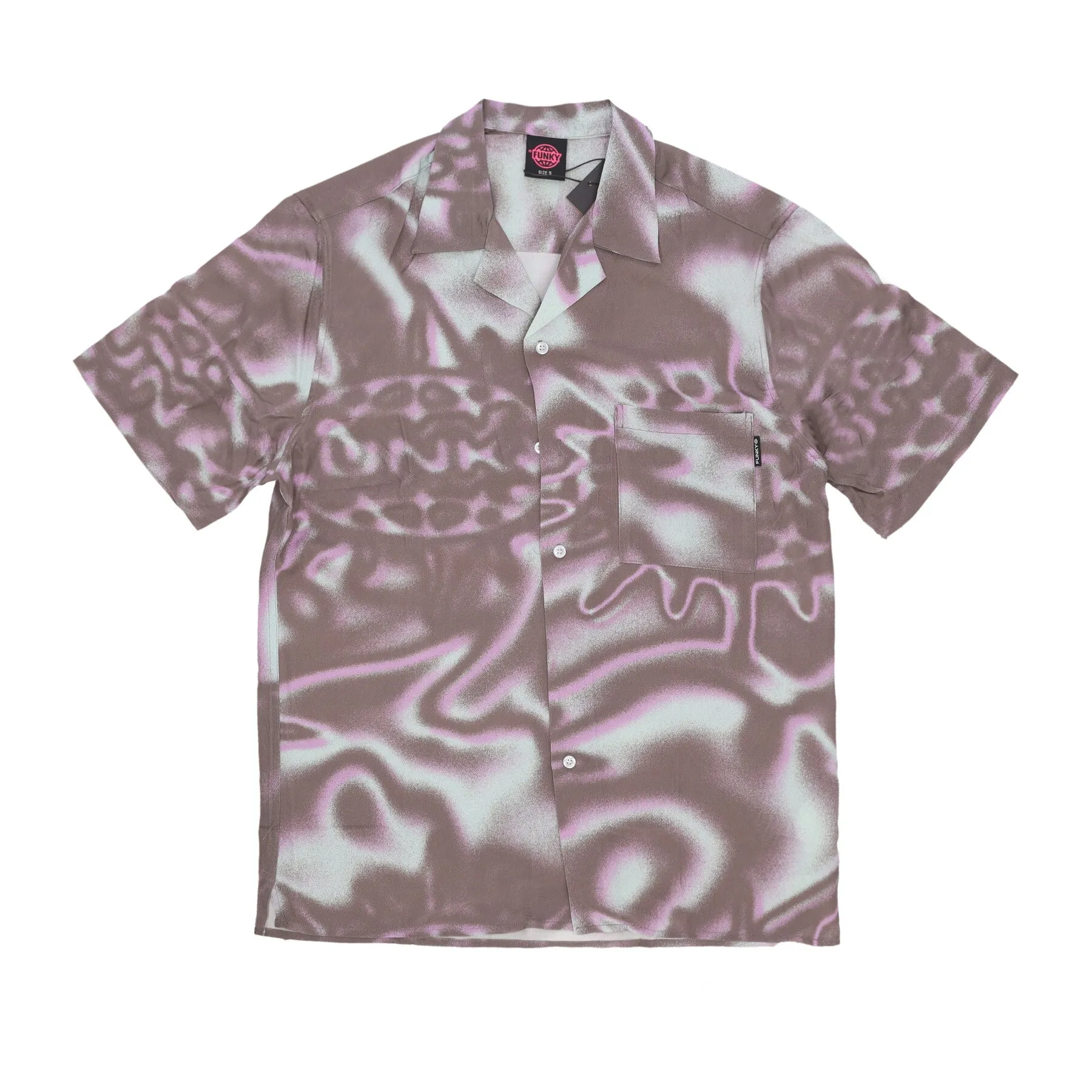 Camicia Manica Corta Uomo Ultra Viscose Shirt Brown Multi