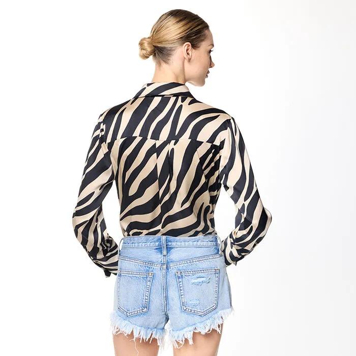 Camicia oro-nera in tessuto