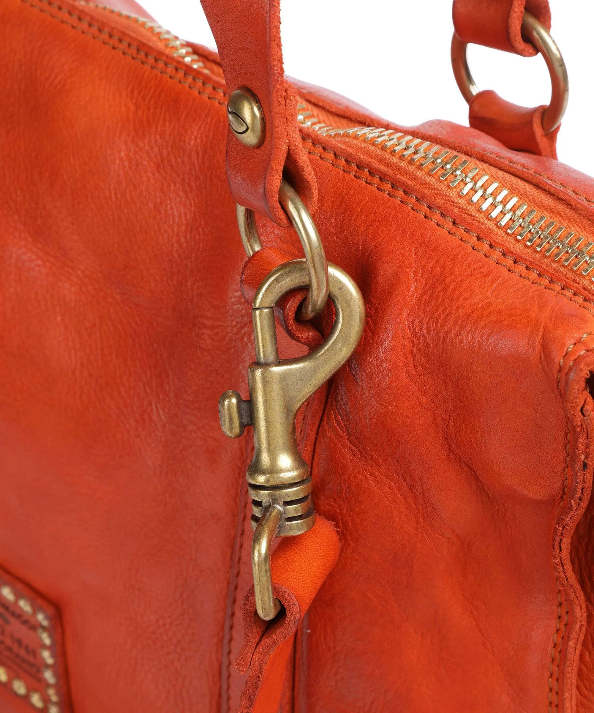  Campomaggi Borsa shopper pelle di vacchetta finemente grana arancio  