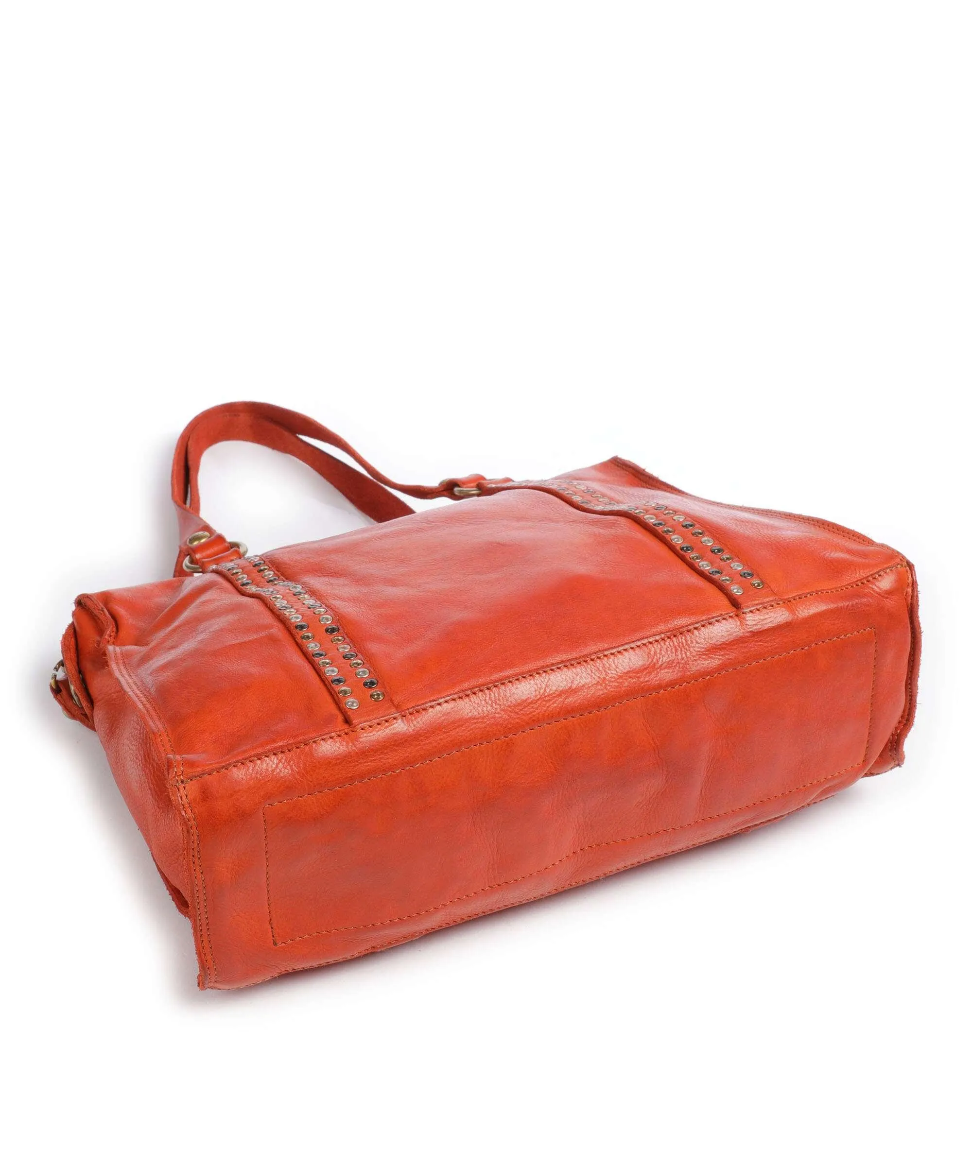  Campomaggi Borsa shopper pelle di vacchetta finemente grana arancio  