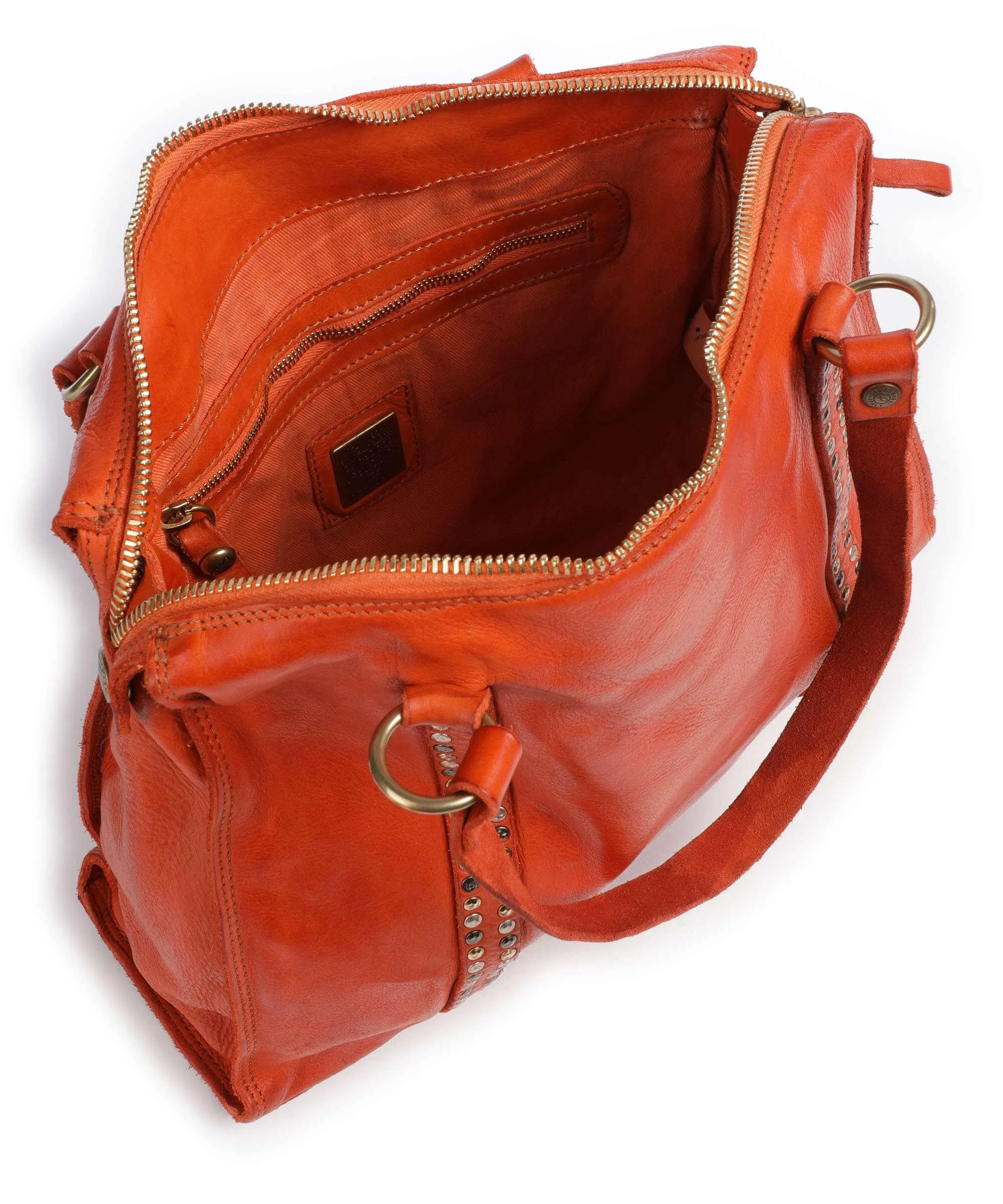  Campomaggi Borsa shopper pelle di vacchetta finemente grana arancio  