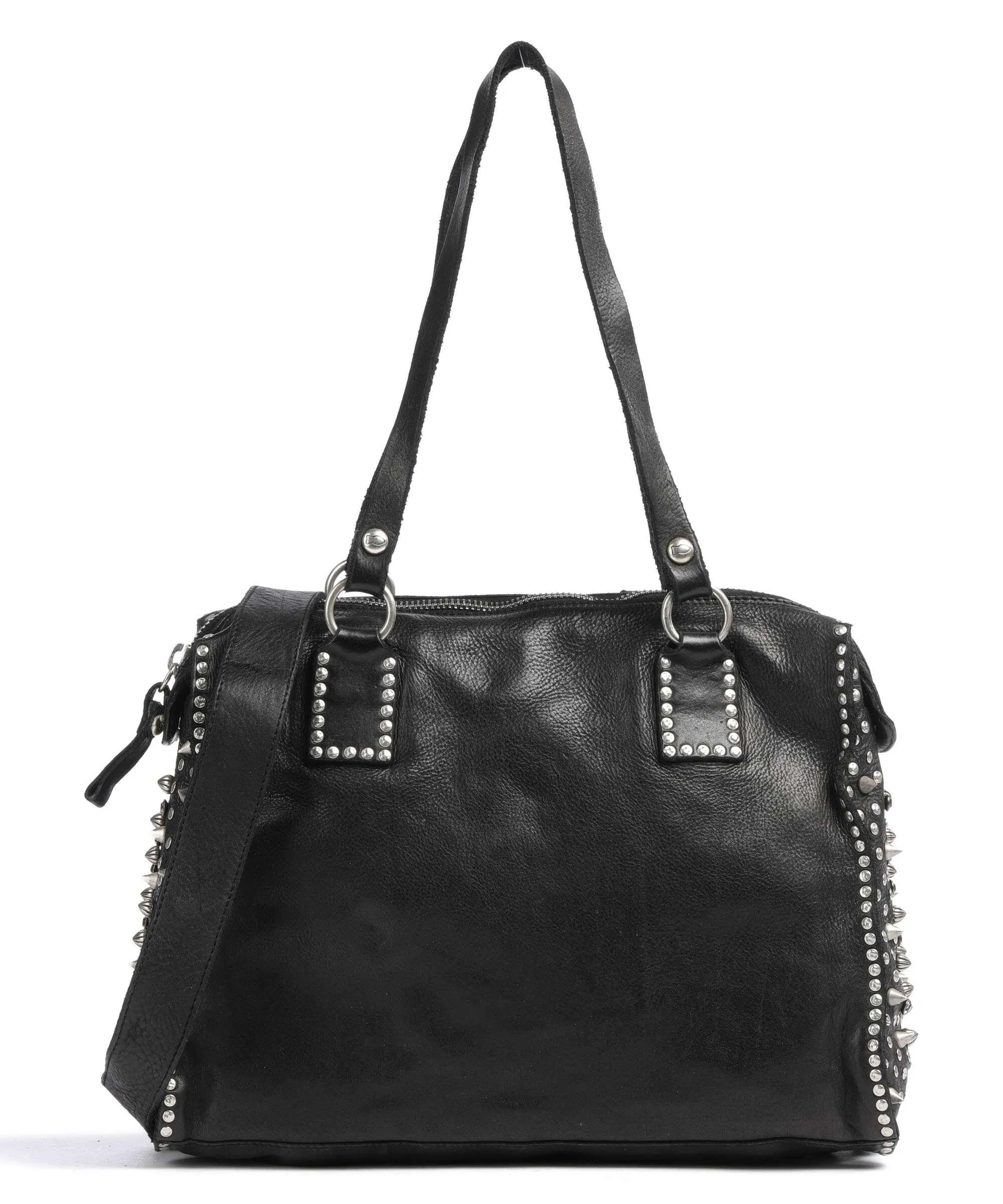  Campomaggi Borsa shopper pelle di vacchetta finemente grana nero  