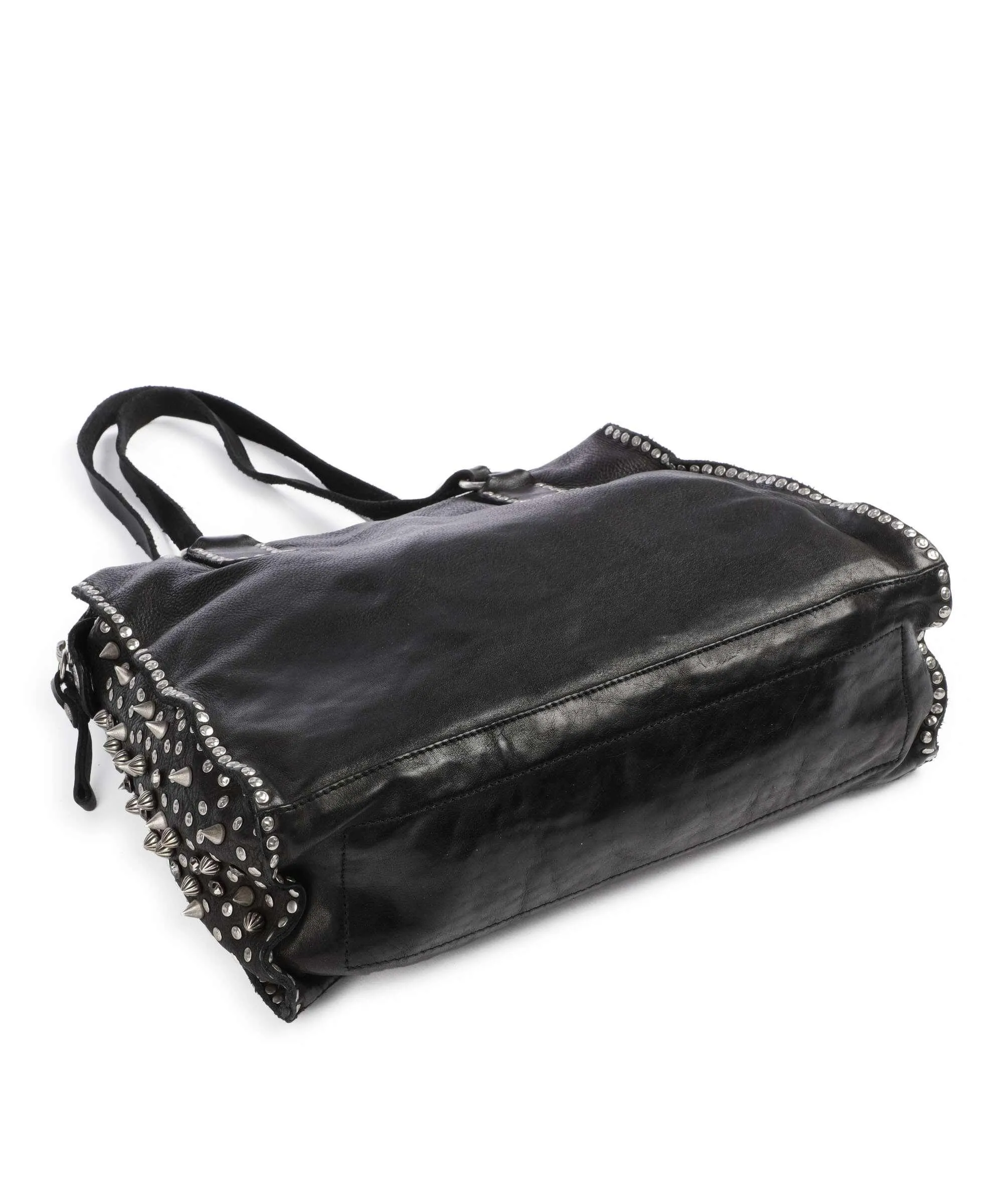  Campomaggi Borsa shopper pelle di vacchetta finemente grana nero  