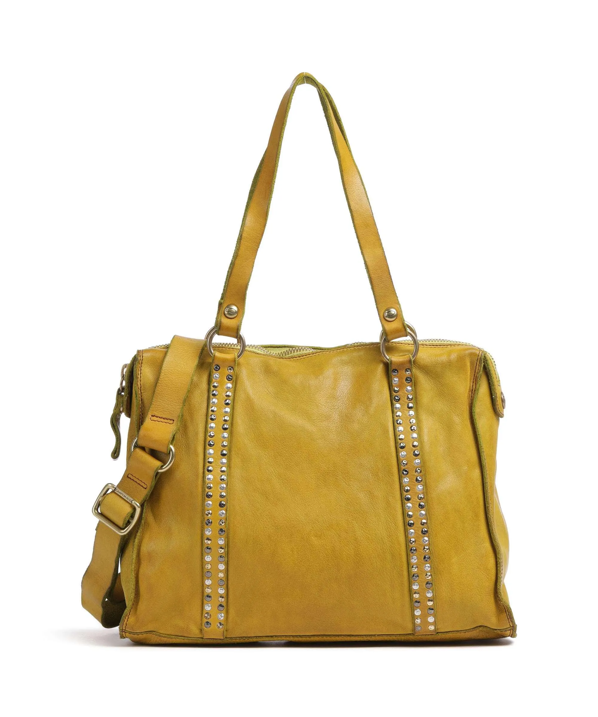  Campomaggi Borsa shopper pelle di vacchetta finemente grana verde-oliva  