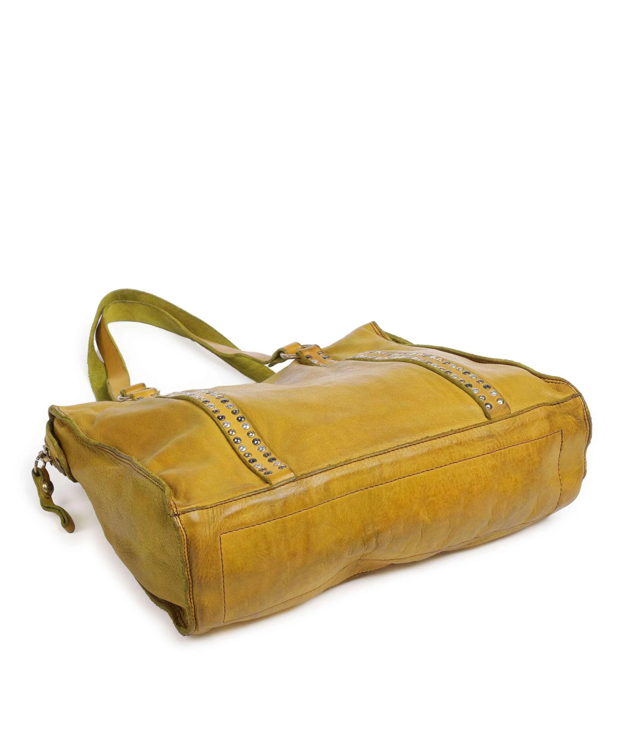  Campomaggi Borsa shopper pelle di vacchetta finemente grana verde-oliva  