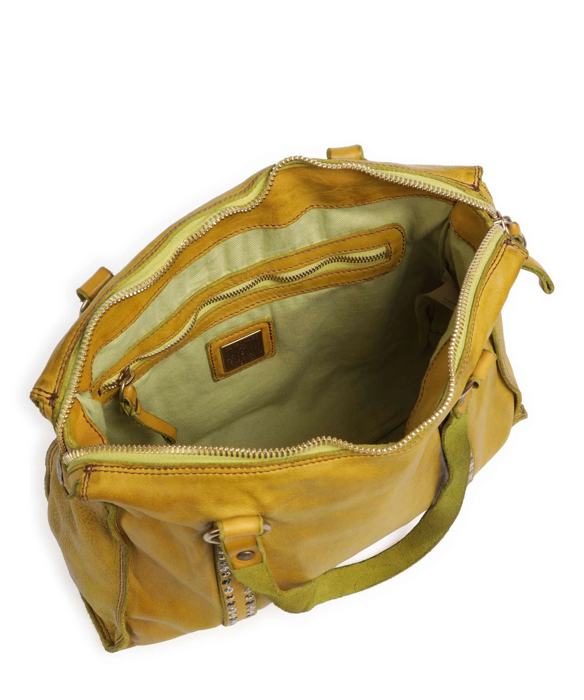  Campomaggi Borsa shopper pelle di vacchetta finemente grana verde-oliva  
