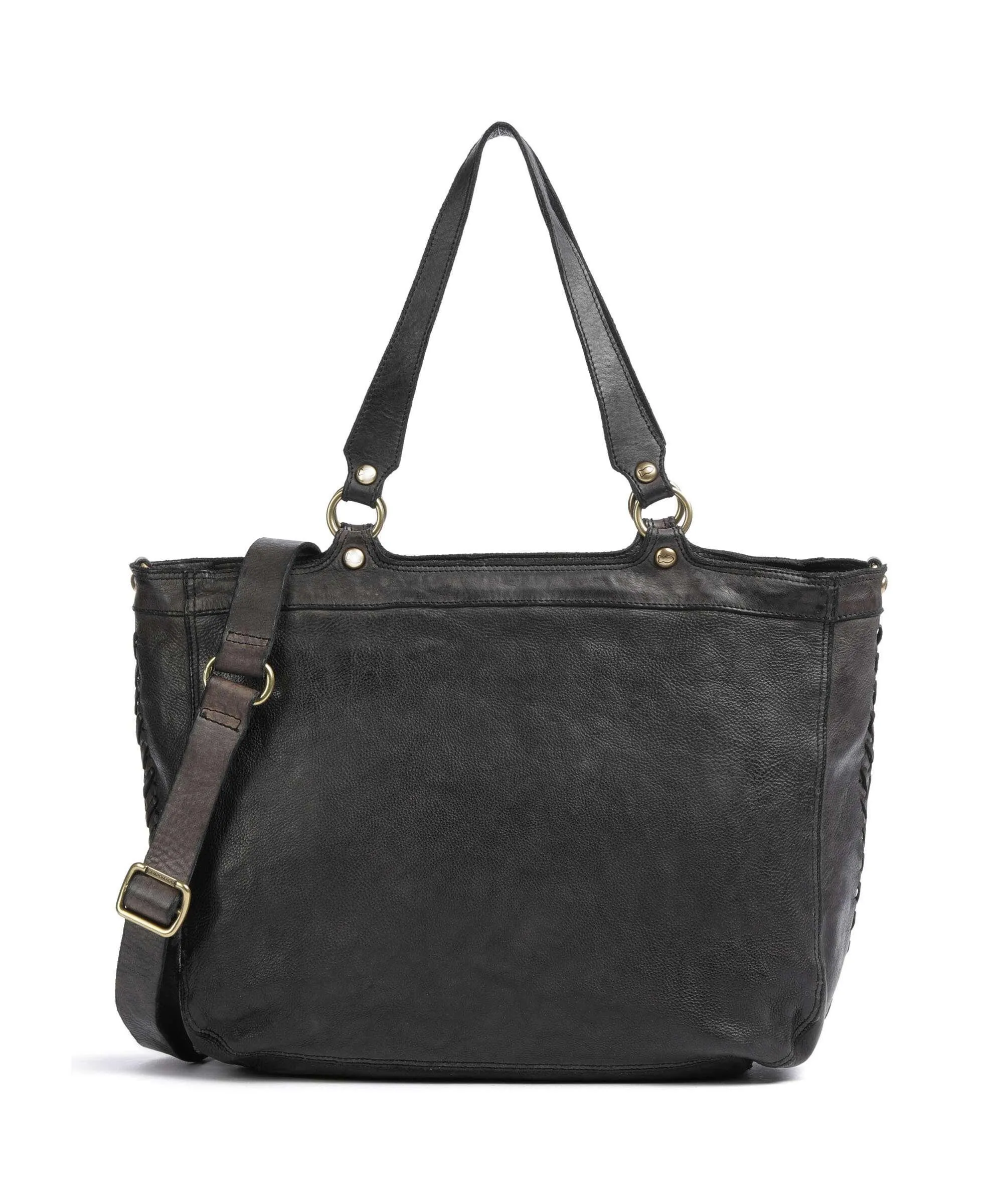  Campomaggi Borsa shopper pelle di vacchetta grana grigio scuro  