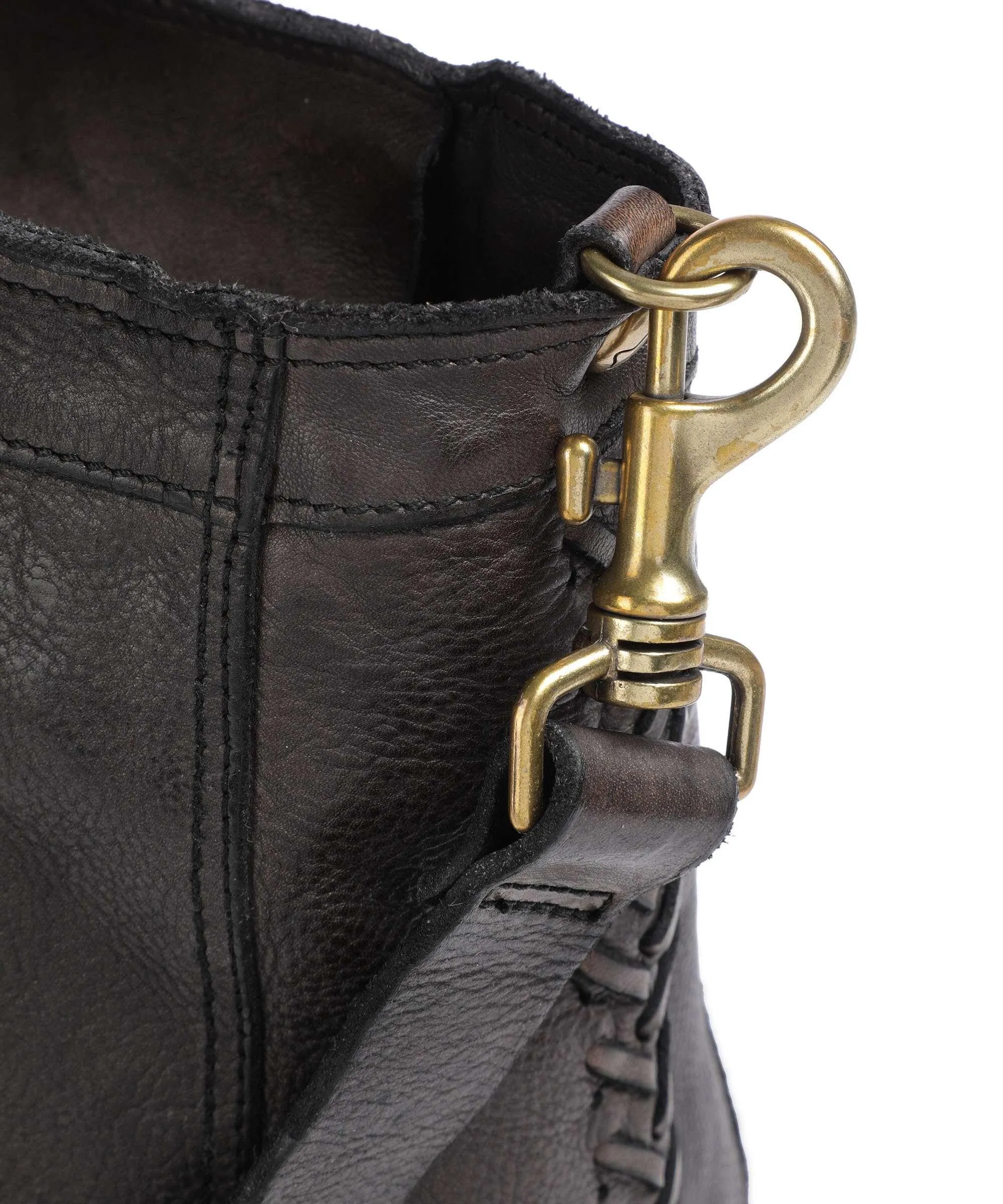  Campomaggi Borsa shopper pelle di vacchetta grana grigio scuro  