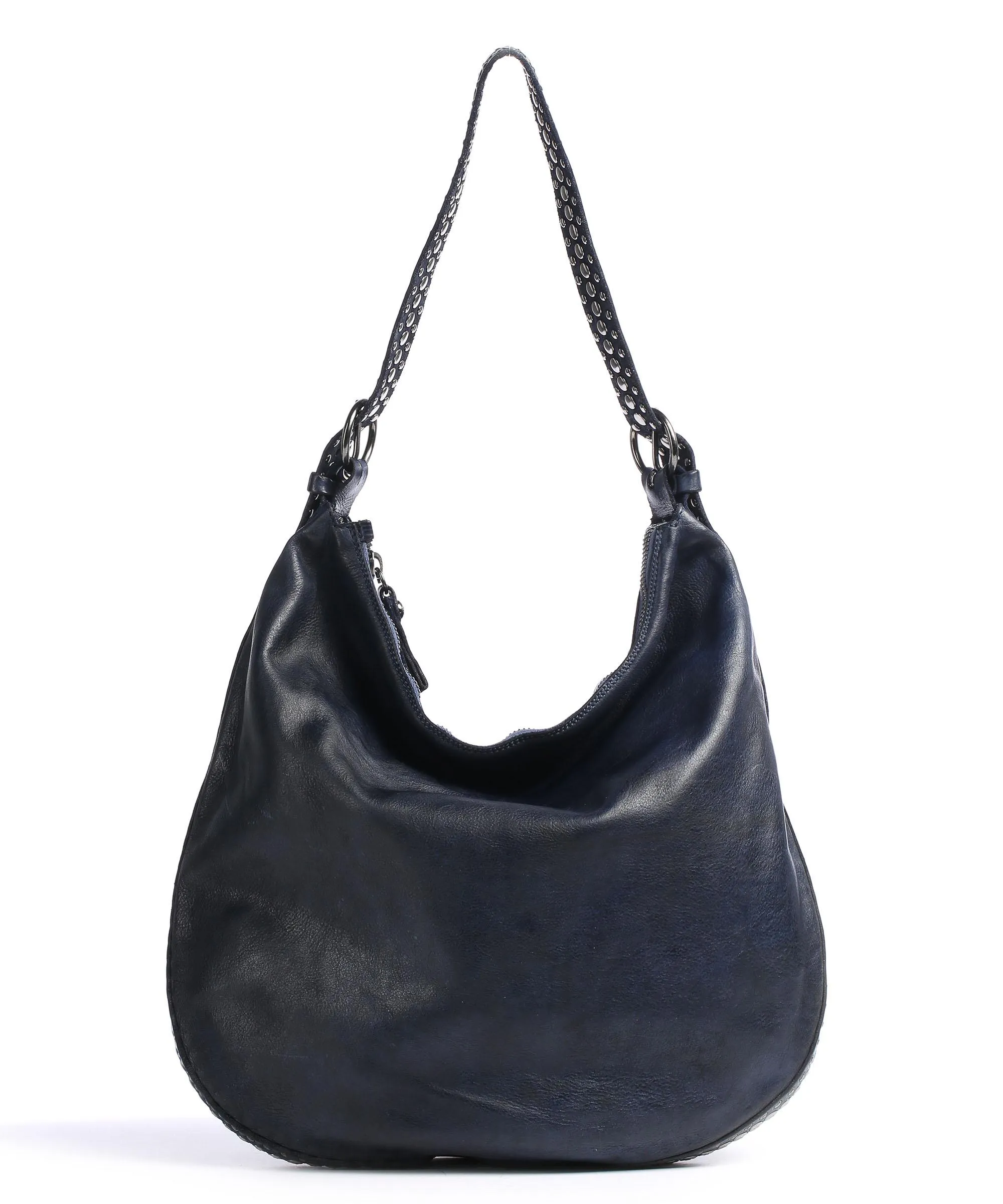  Campomaggi Prestige Borsa hobo pelle di vacchetta finemente grana blu scuro  