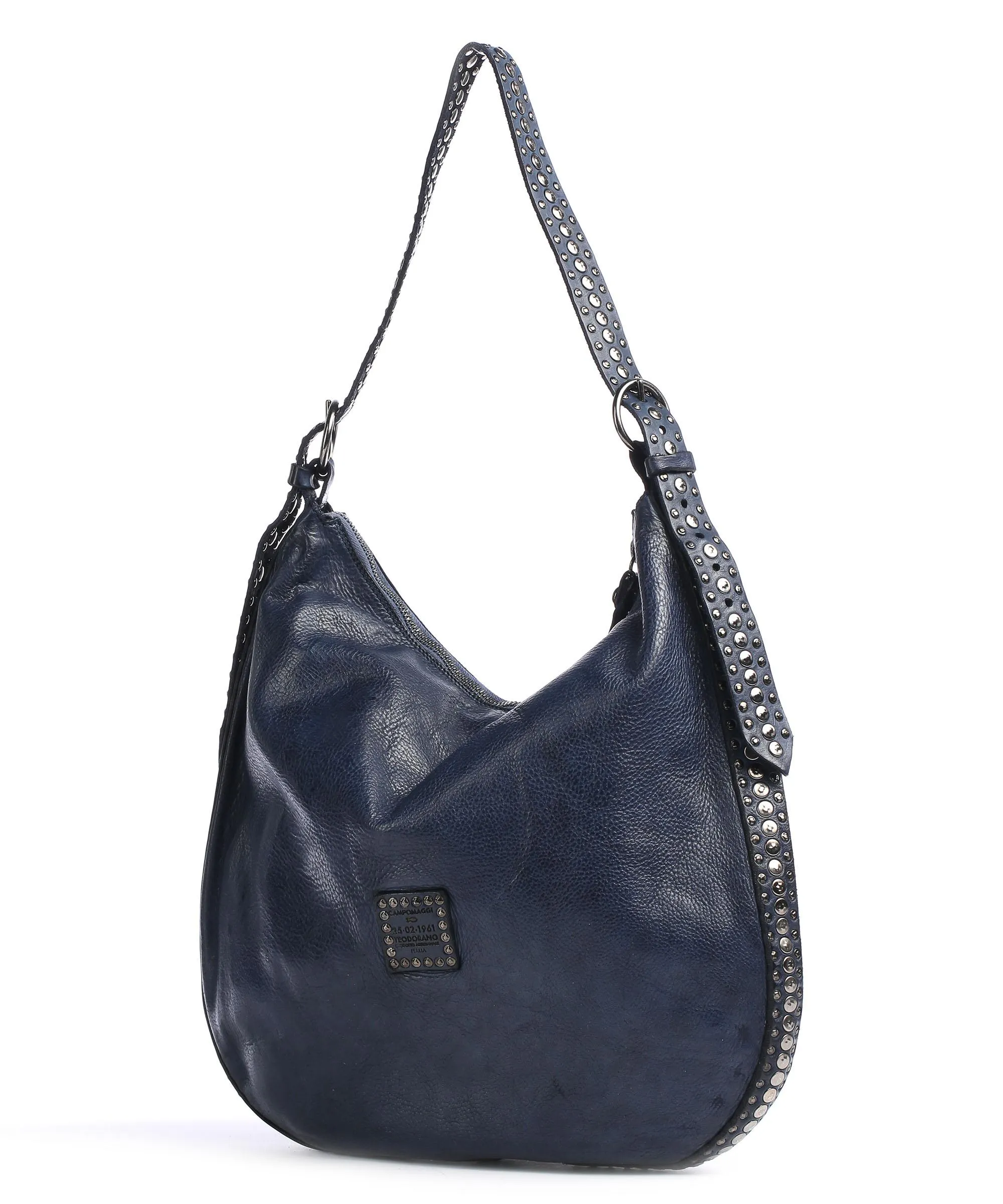  Campomaggi Prestige Borsa hobo pelle di vacchetta finemente grana blu scuro  
