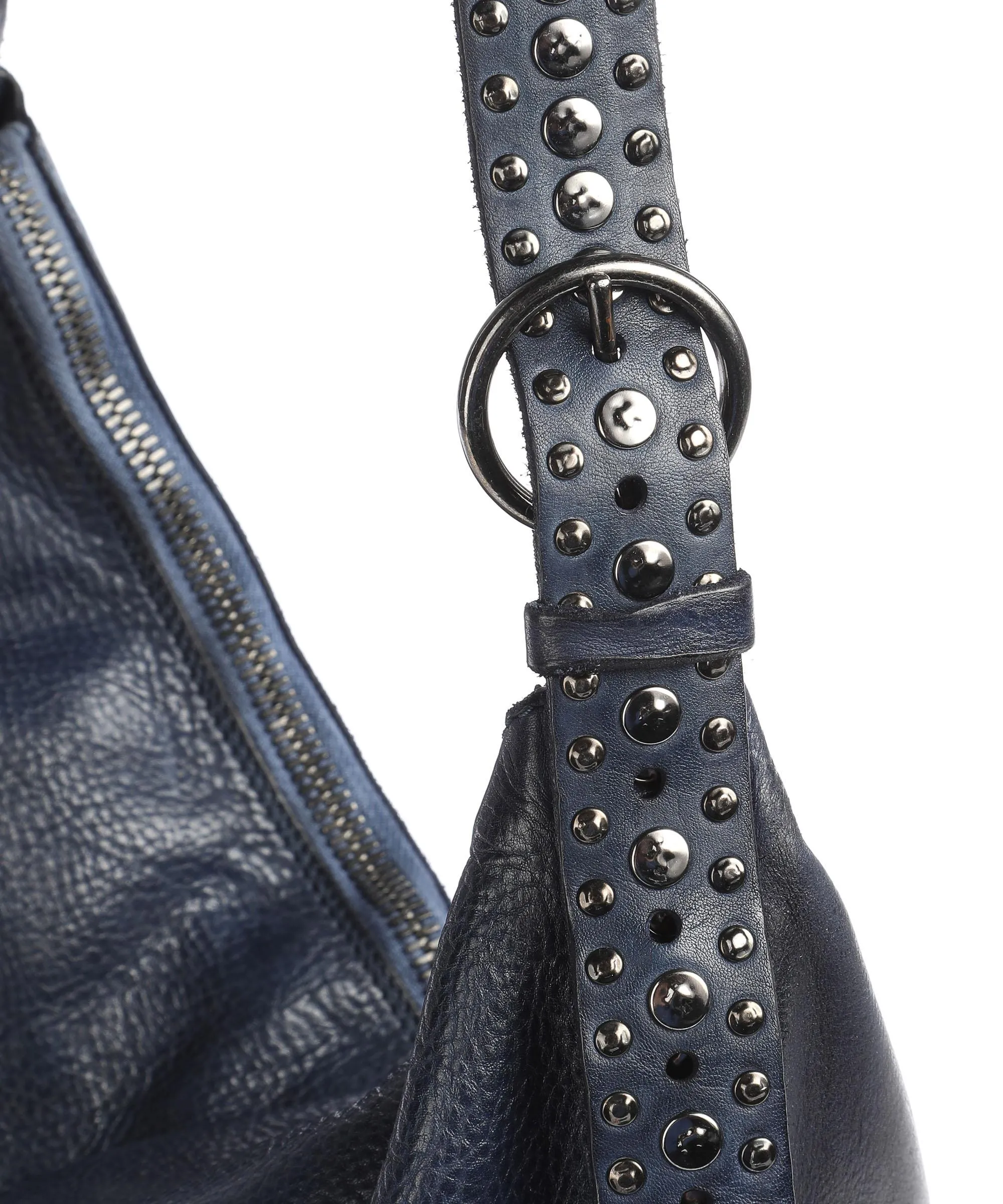  Campomaggi Prestige Borsa hobo pelle di vacchetta finemente grana blu scuro  