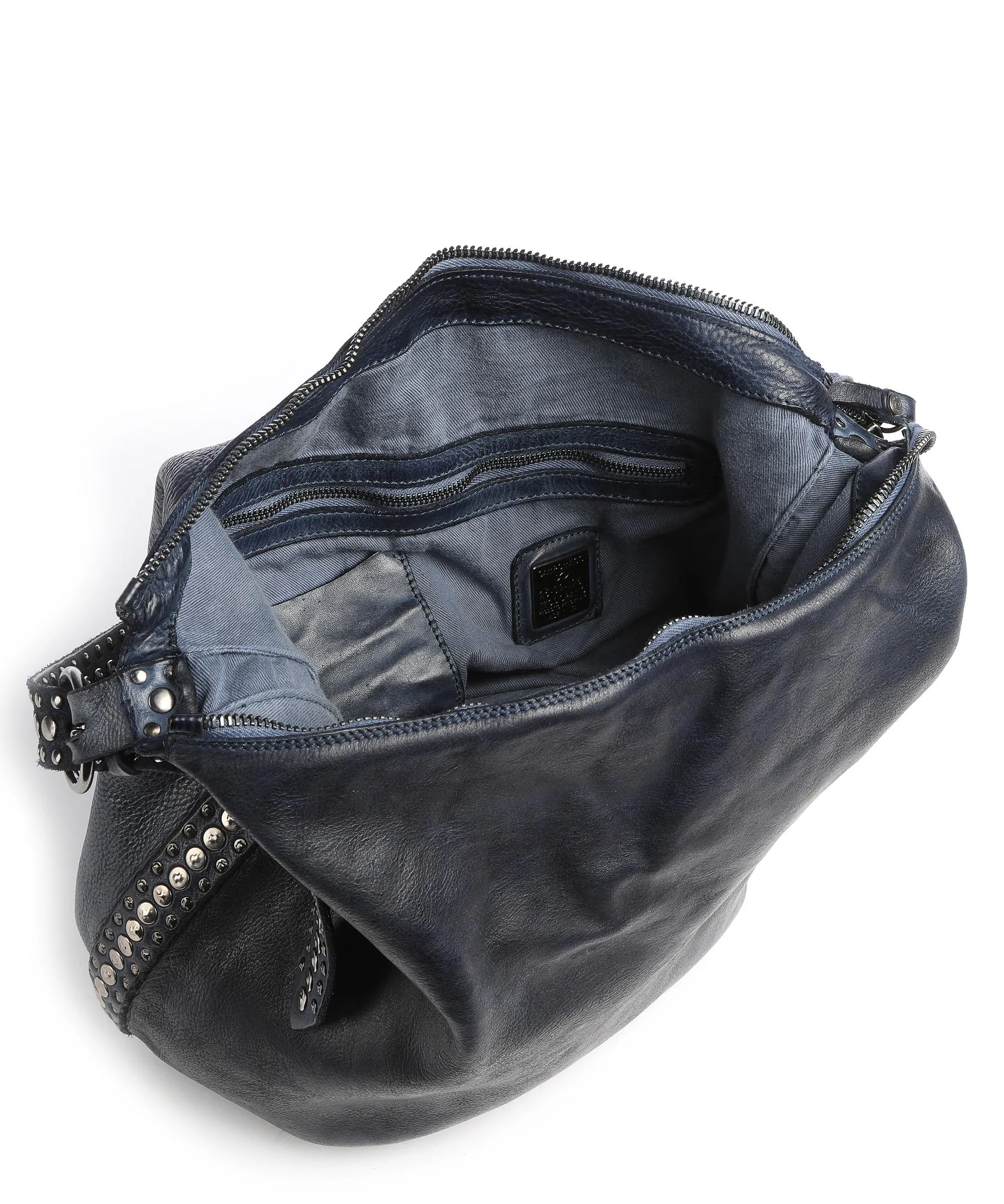  Campomaggi Prestige Borsa hobo pelle di vacchetta finemente grana blu scuro  