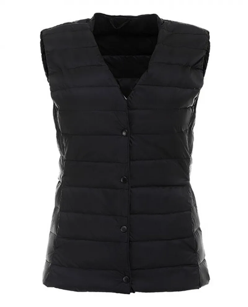 Cappotti ultra sottili e leggeri da donna Giacca senza maniche in piumino danatra Collo a V Cappotti sottili Gilet Inverno All