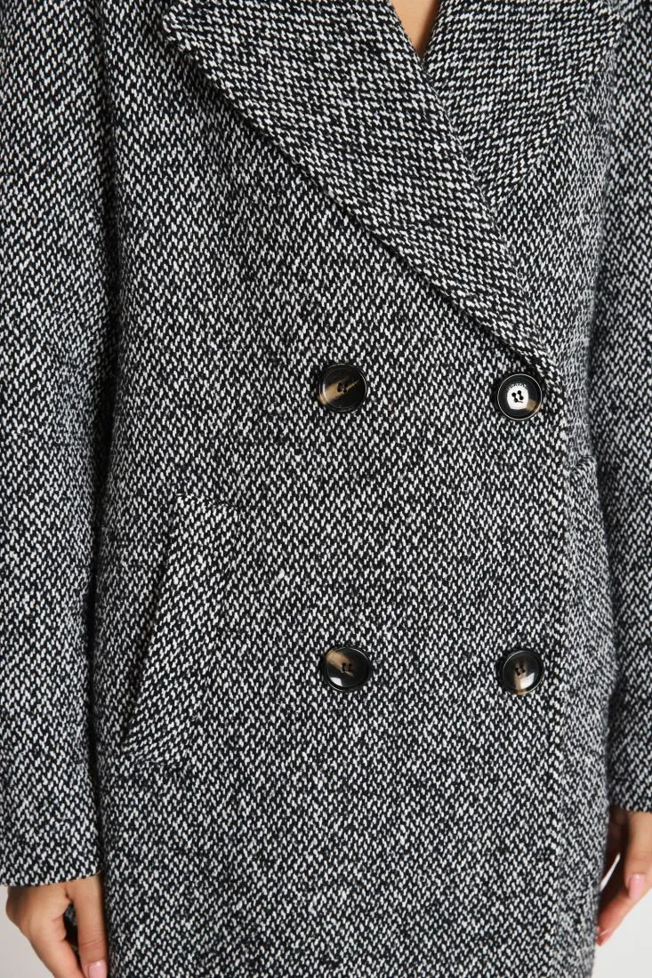 Cappotto doppiopetto midi con rever classici