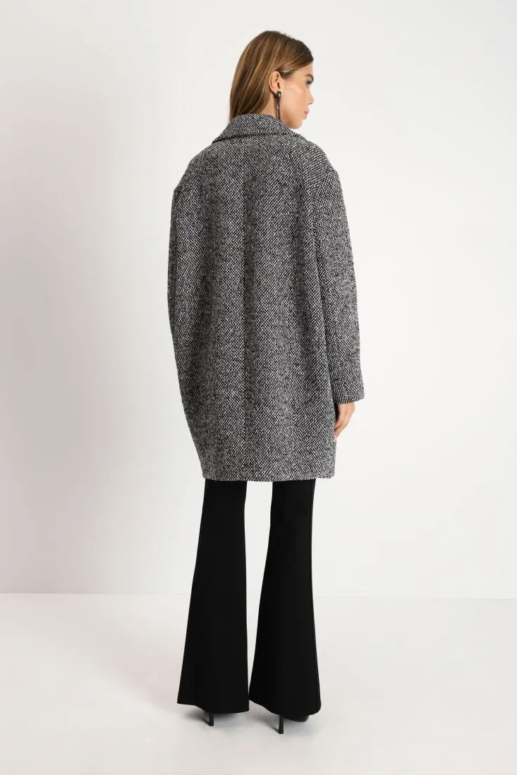 Cappotto doppiopetto midi con rever classici