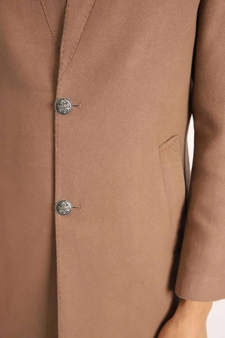 Cappotto lungo monocolour con abbottonatura