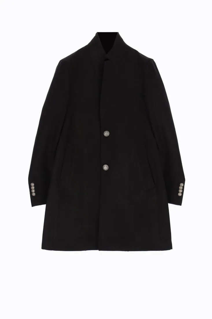 Cappotto lungo monocolour con abbottonatura