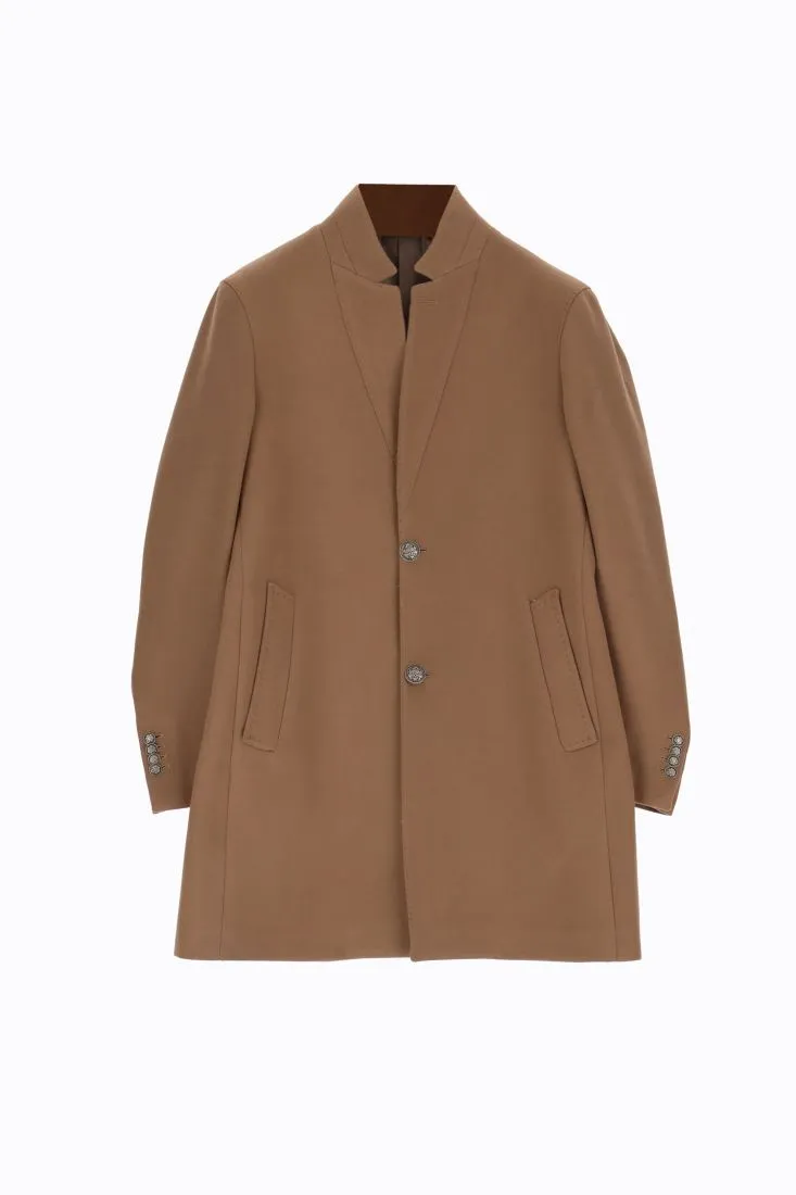 Cappotto lungo monocolour con abbottonatura