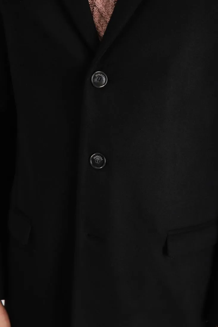 Cappotto lungo monopetto monocolour con rever classici
