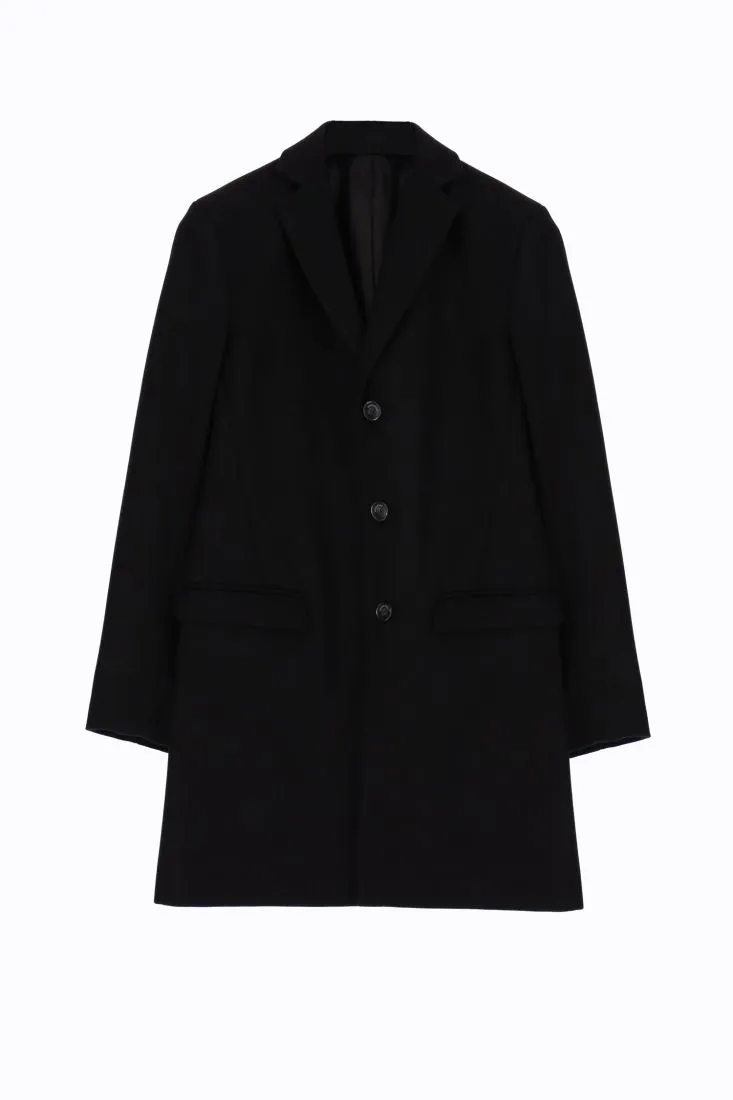 Cappotto lungo monopetto monocolour con rever classici