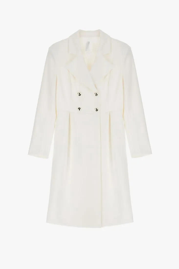 Cappotto sfiancato doppiopetto con bottoni dorati