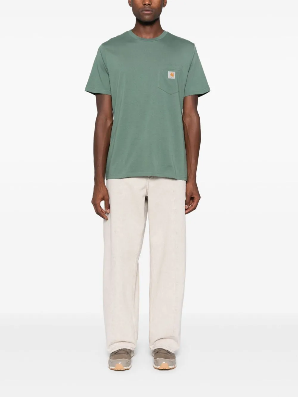 Carhartt T-shirt Verde Uomo Tasca Patch Logo