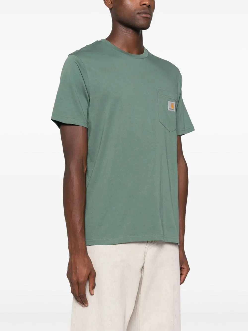 Carhartt T-shirt Verde Uomo Tasca Patch Logo
