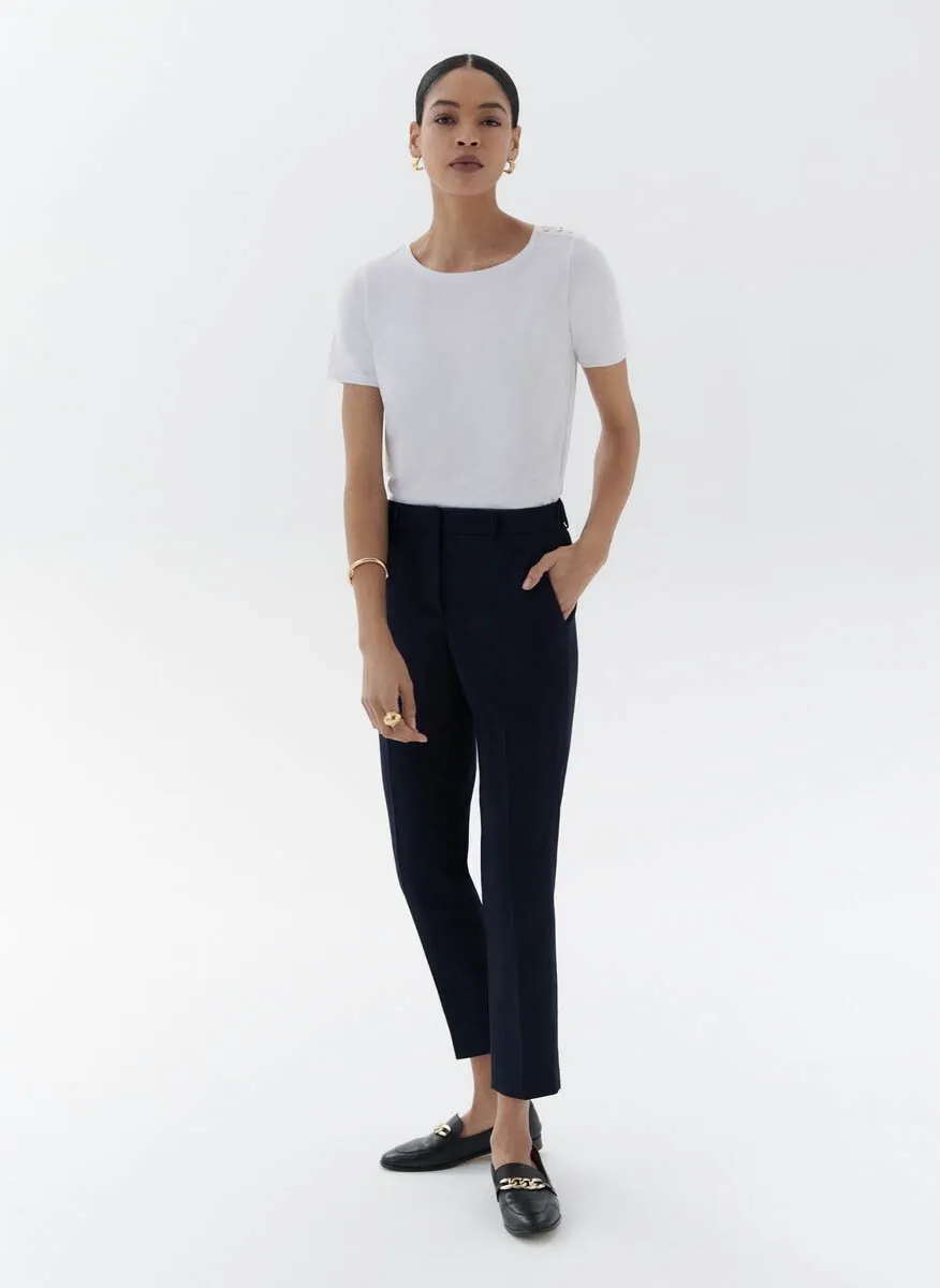  CAROLL   PALLAN - Pantaloni a sigaretta in misto lino | Blu