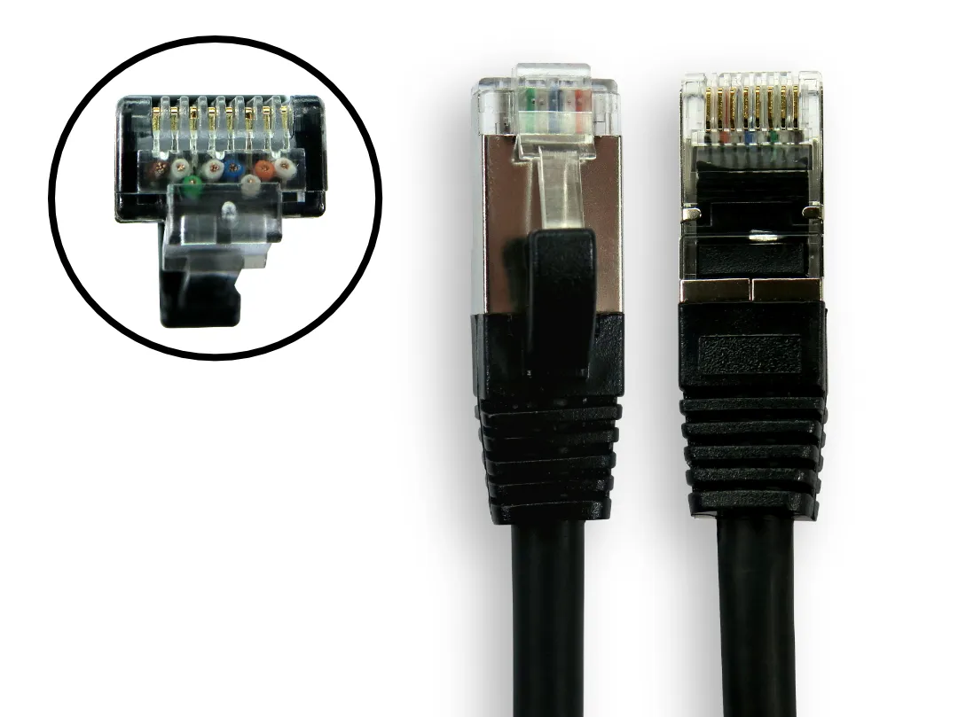 Cavo Cat8 Cat8 (S/FTP) RS PRO, guaina in LSZH col. Nero, L. 10m, Con terminazione