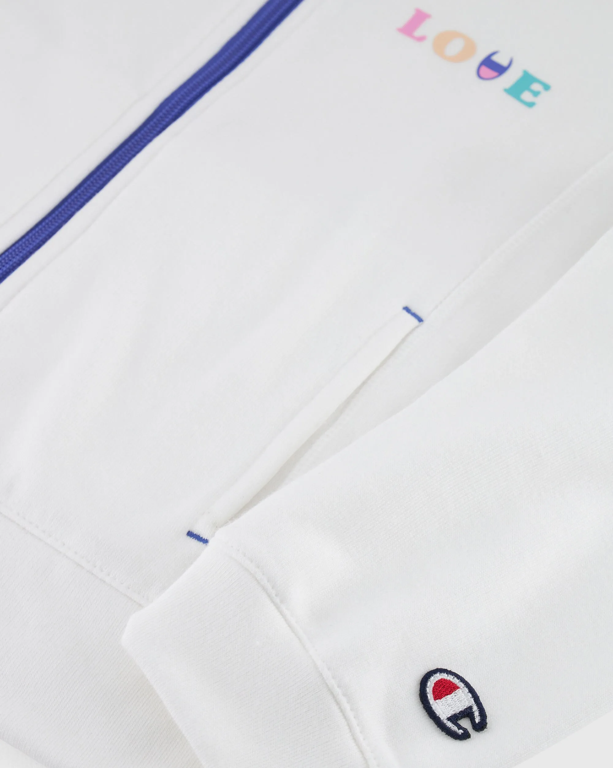 Champion Tuta Con Felpa Full Zip E Pantaloni Con Polsini Bianco Bambina