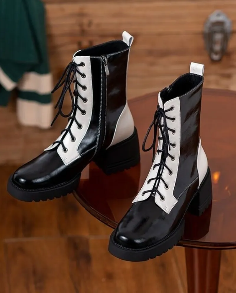 Chunky Tacchi Alti Punk Moto Donna Stivali Caldi di Nuovo Modo Goth Tacco Quadrato Pu Scarpe Da Donna In Pelle Chelsea Pompe Fem