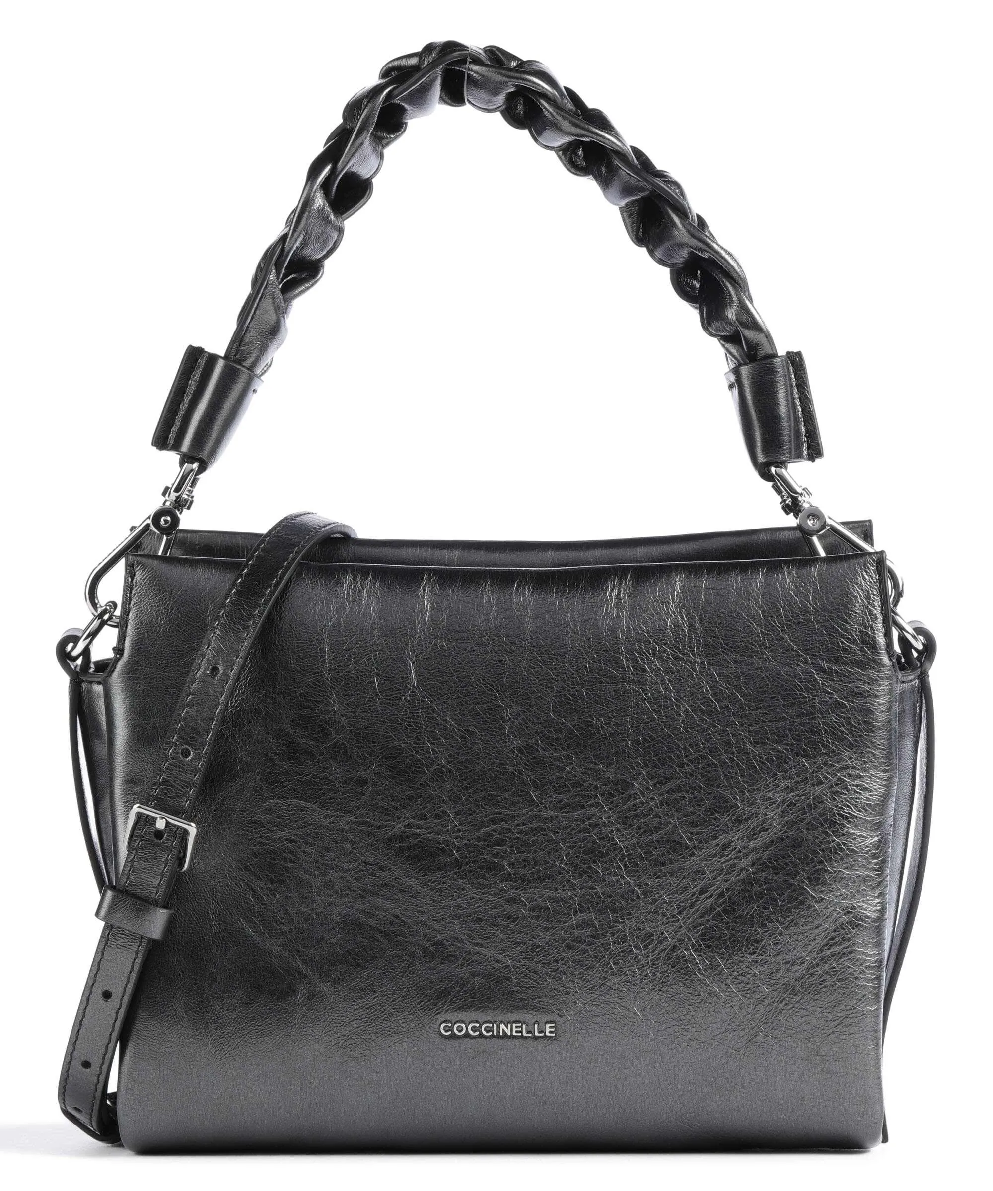  Coccinelle Boheme Pepita Borsa a mano pelle di vacchetta grana nero  