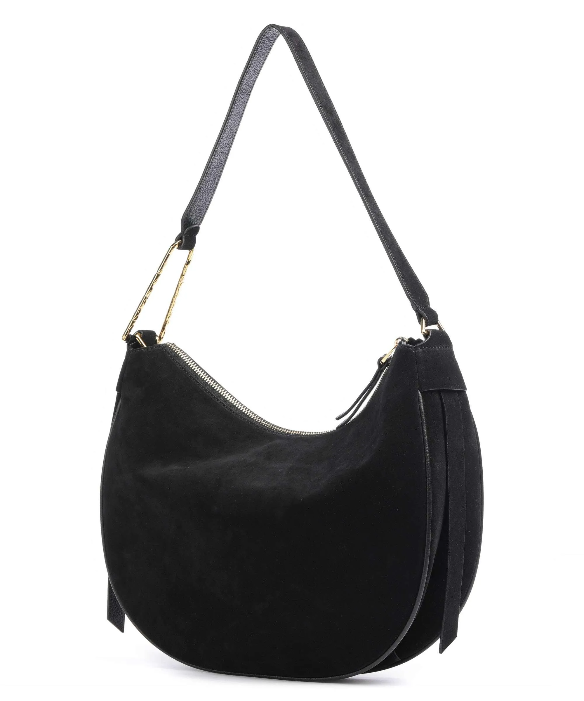  Coccinelle Priscilla Suede Borsa hobo pelle bovina ruvida nero  