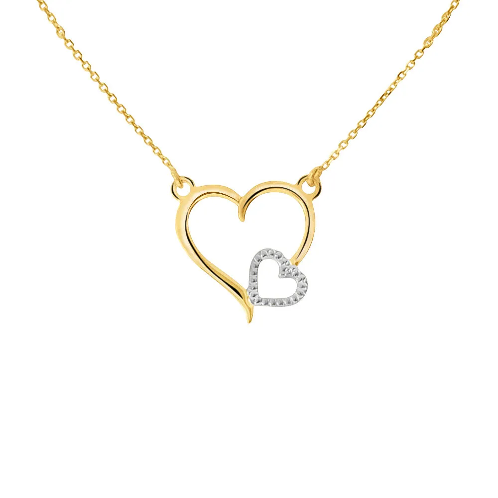 Collana Cuore Beverly Oro Bicolore 375/1000 Maglia Rolo 40 + 2 cm 1401571
