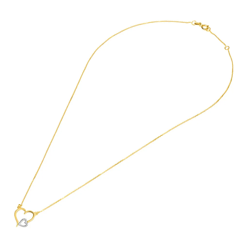 Collana Cuore Beverly Oro Bicolore 375/1000 Maglia Rolo 40 + 2 cm 1401571