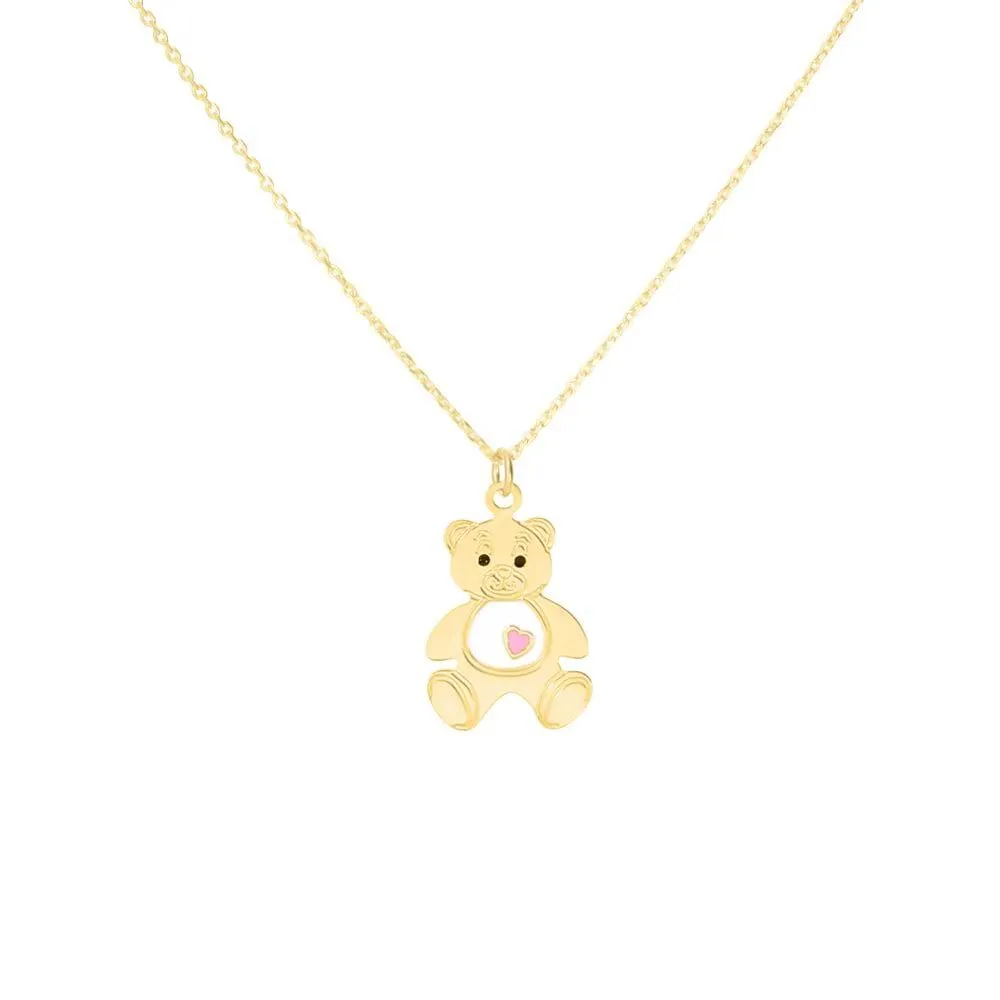 Collana Orsetto Mon Petit Oro Giallo 375/1000 Maglia Rolo 38 + 2 cm 1416796