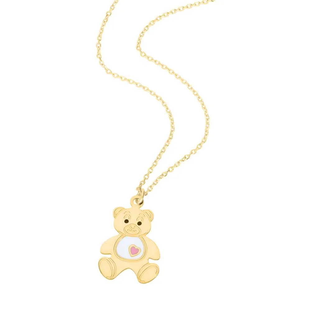 Collana Orsetto Mon Petit Oro Giallo 375/1000 Maglia Rolo 38 + 2 cm 1416796