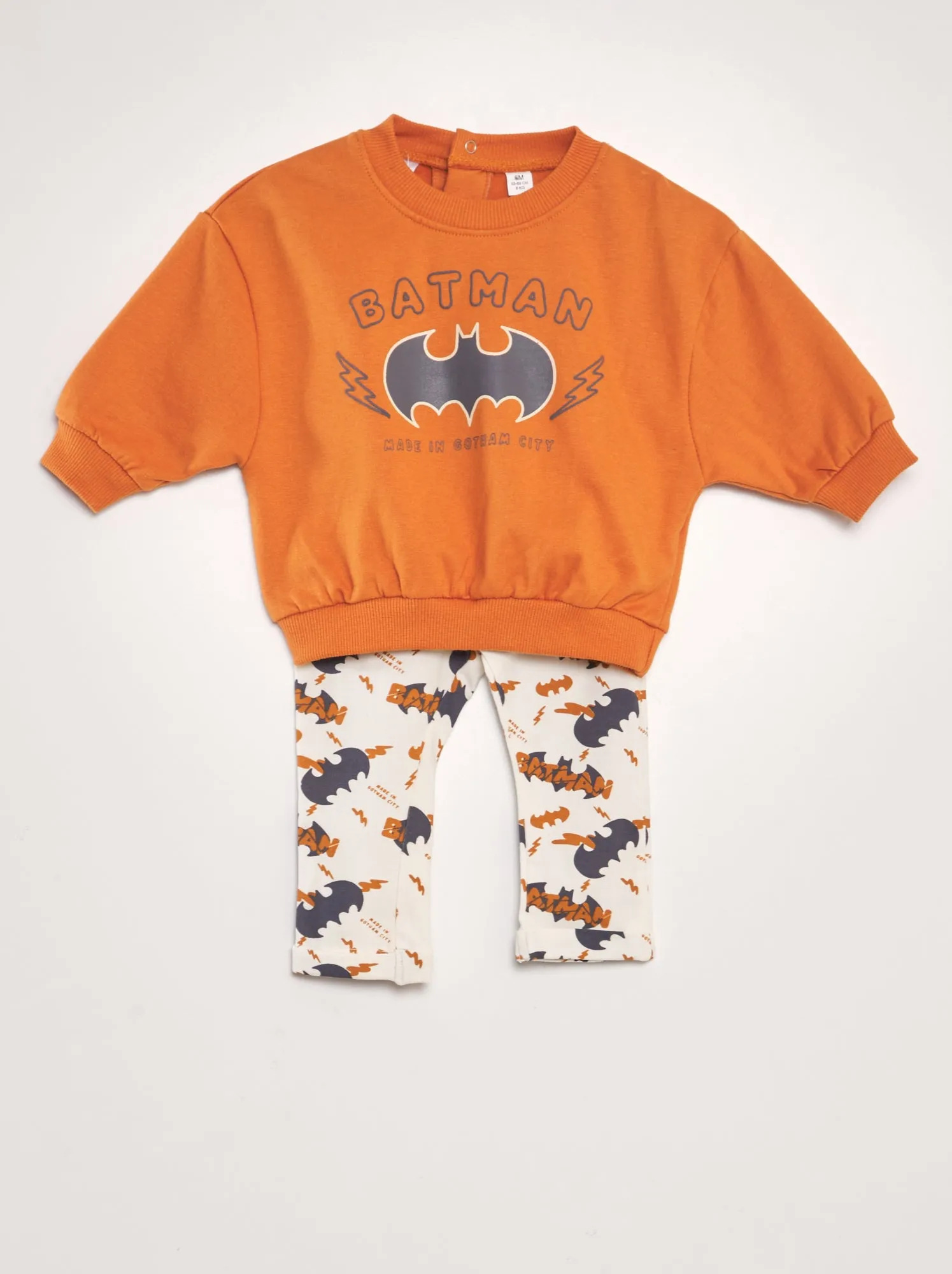 Completo 'Batman' felpa + legging - 2 pezzi - ARANCIONE