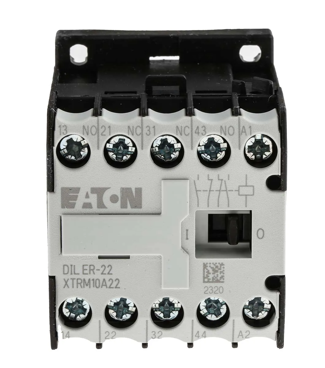 Contattore Eaton, serie DILER, 4 poli, 2 NO + 2 NC, 3 A, bobina 24 V c.a.