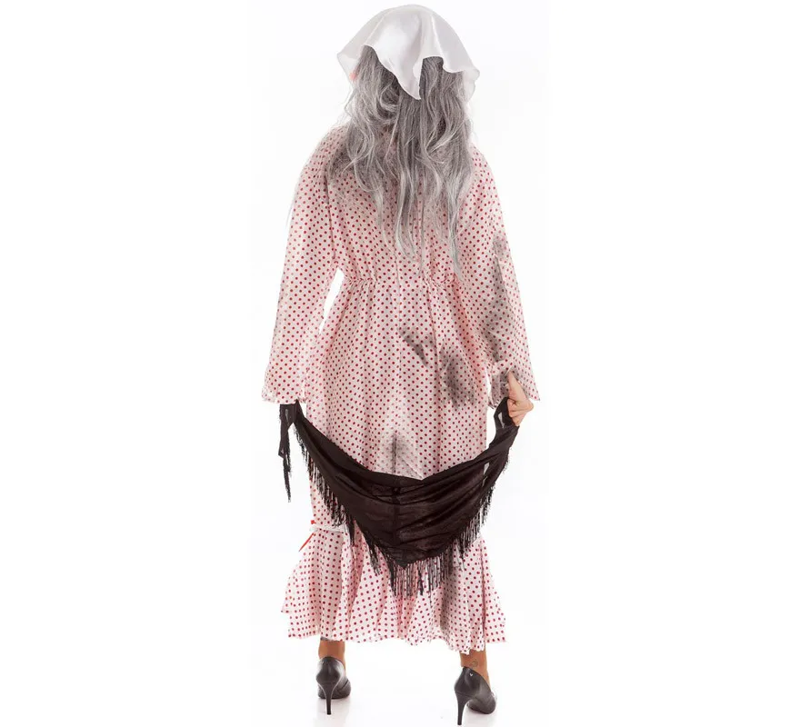 Costume da zombi Chulapa con trucco di Halloween per donna