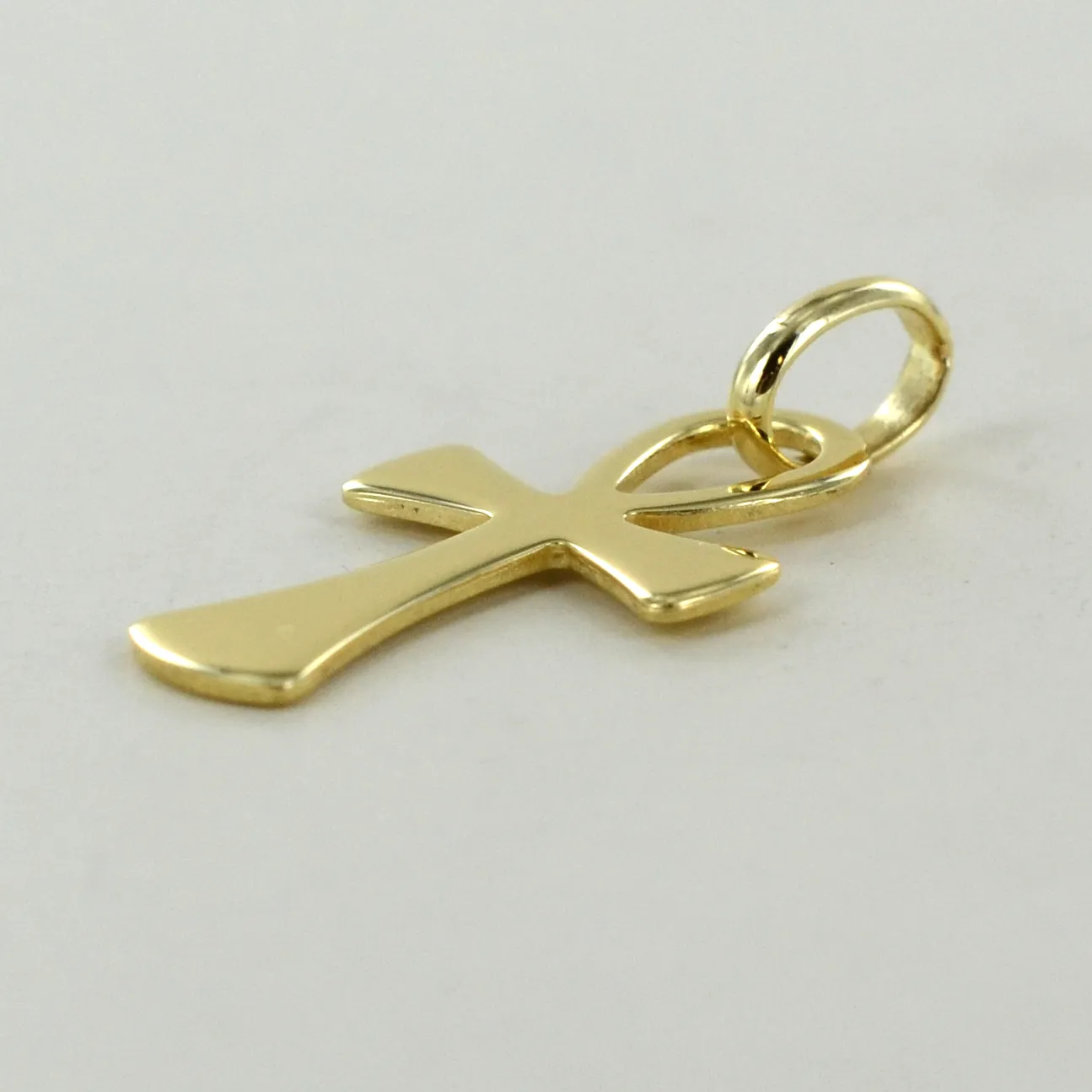 Croce della vita media in oro giallo 13 X 22 mm