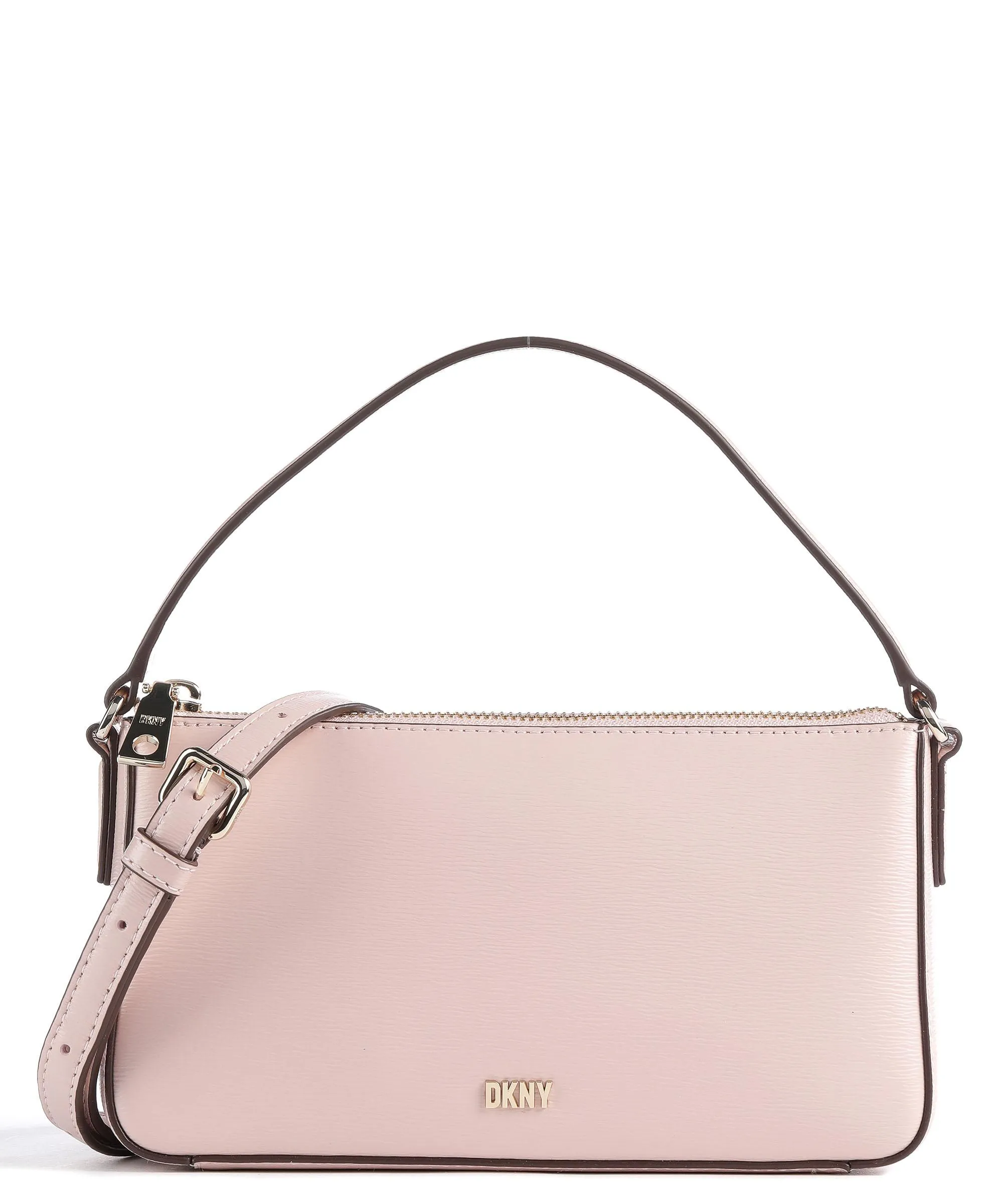  DKNY Bryant Borsa a spalla pelle di vacchetta finemente grana rosa  
