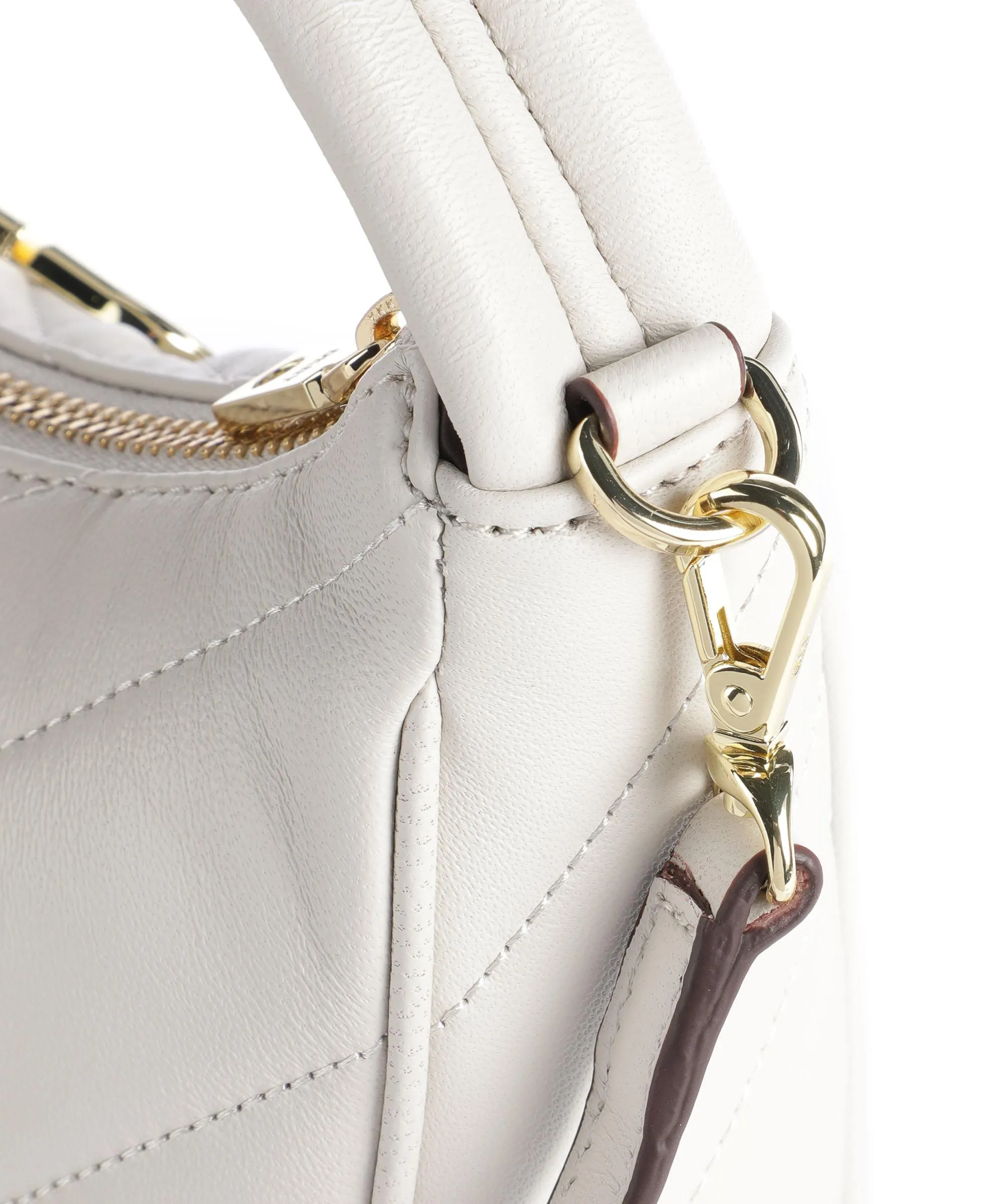  DKNY Delphine Borsa a spalla cuoio di agnello avorio  