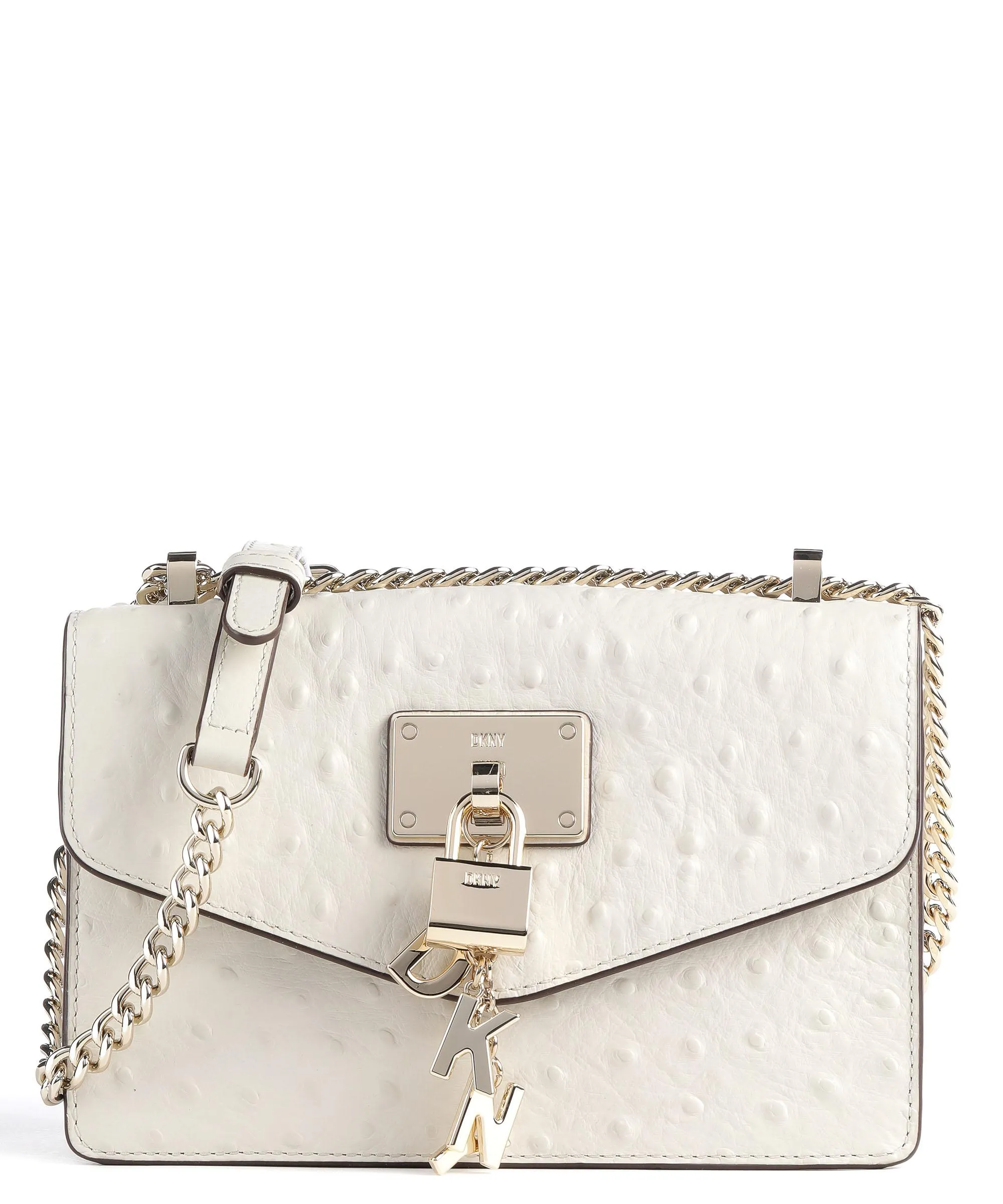  DKNY Elissa Borsa a spalla pelle di vacchetta finemente grana avorio  