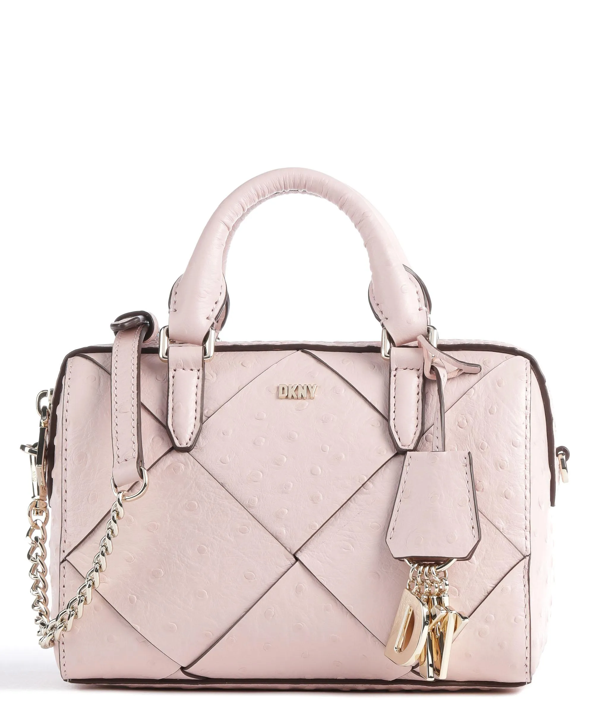  DKNY Paige Borsa a mano pelle di vacchetta finemente grana rosa  