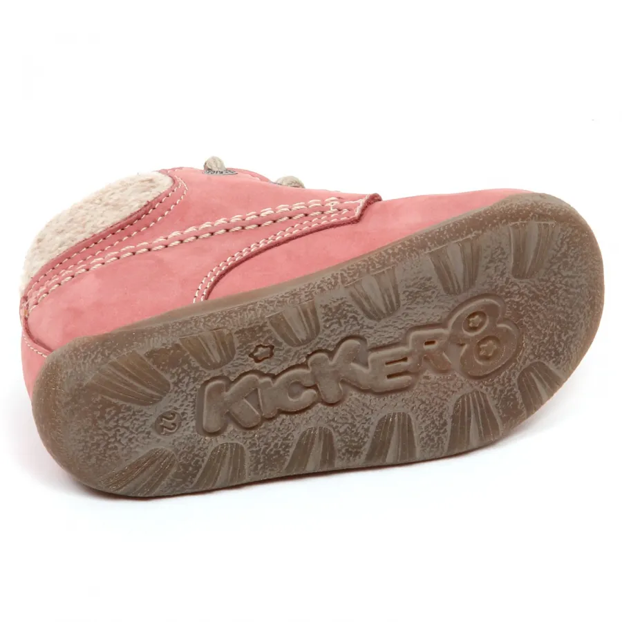E2254 sneaker bimba rosa KICKERS KELP scarpe nabuk shoe kid baby girl