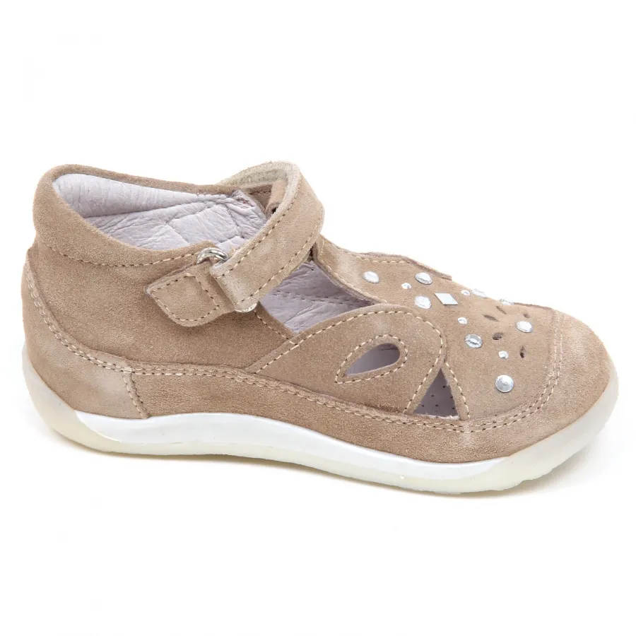 E6910 sandalo bimba beige KICKERS KIVA scarpe suede shoe baby girl